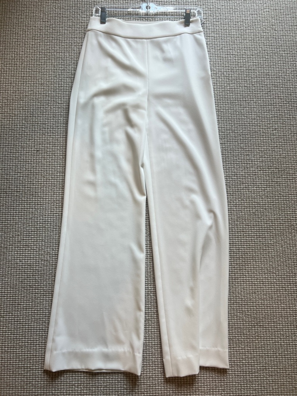 Alice + Olivia Wide-Leg Cream Trousers
